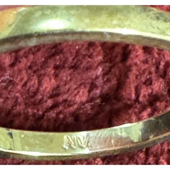 -RING VTG Nevada Mines Engagement Gold Tone Size 10 With A CZ Stone. - Picture 6 of 6